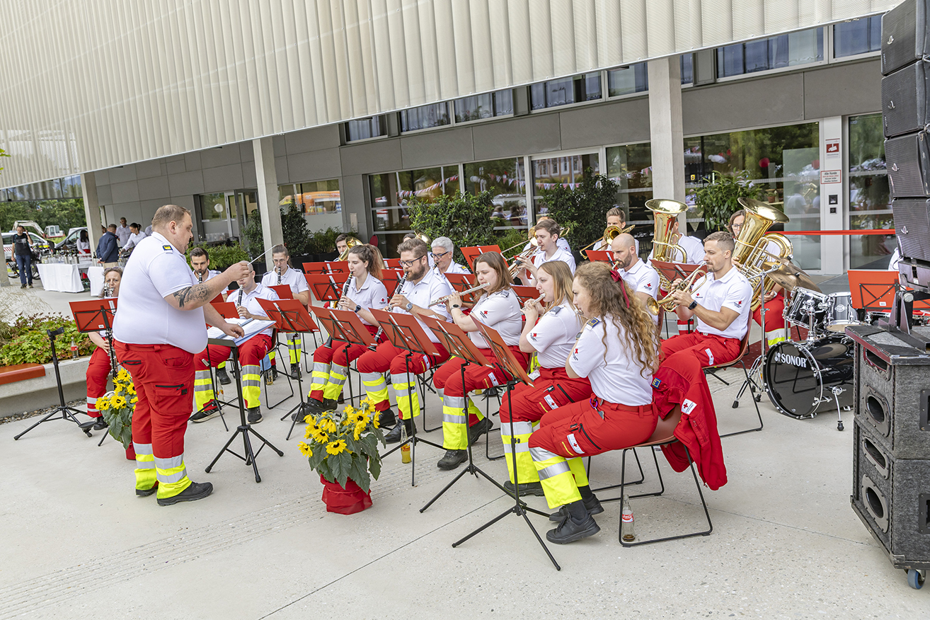 Großes Lob gab es für die musikalischen Darbietungen der neuen Rotkreuz-Kapelle. © Stadt Graz/Fischer Großes Lob gab es für die musikalischen Darbietungen der neuen Rotkreuz-Kapelle.