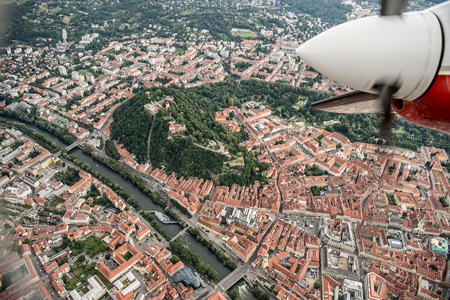 Graz von oben: Der aktuelle Bildflug rückt die Stadt in den Fokus.