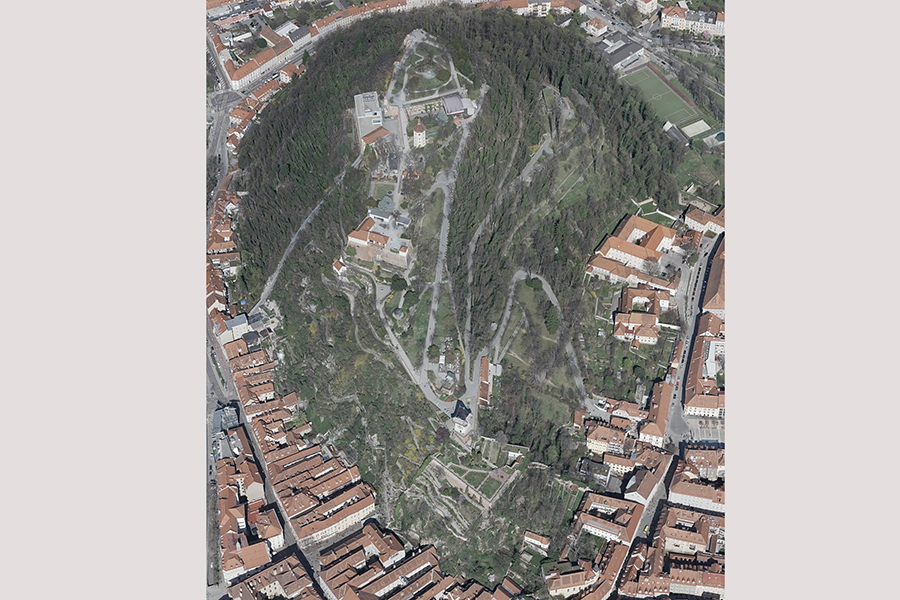 Graz von oben: Der Schloßberg im Jahr 2024
