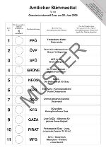 Amtlicher Stimmzettel (Muster)