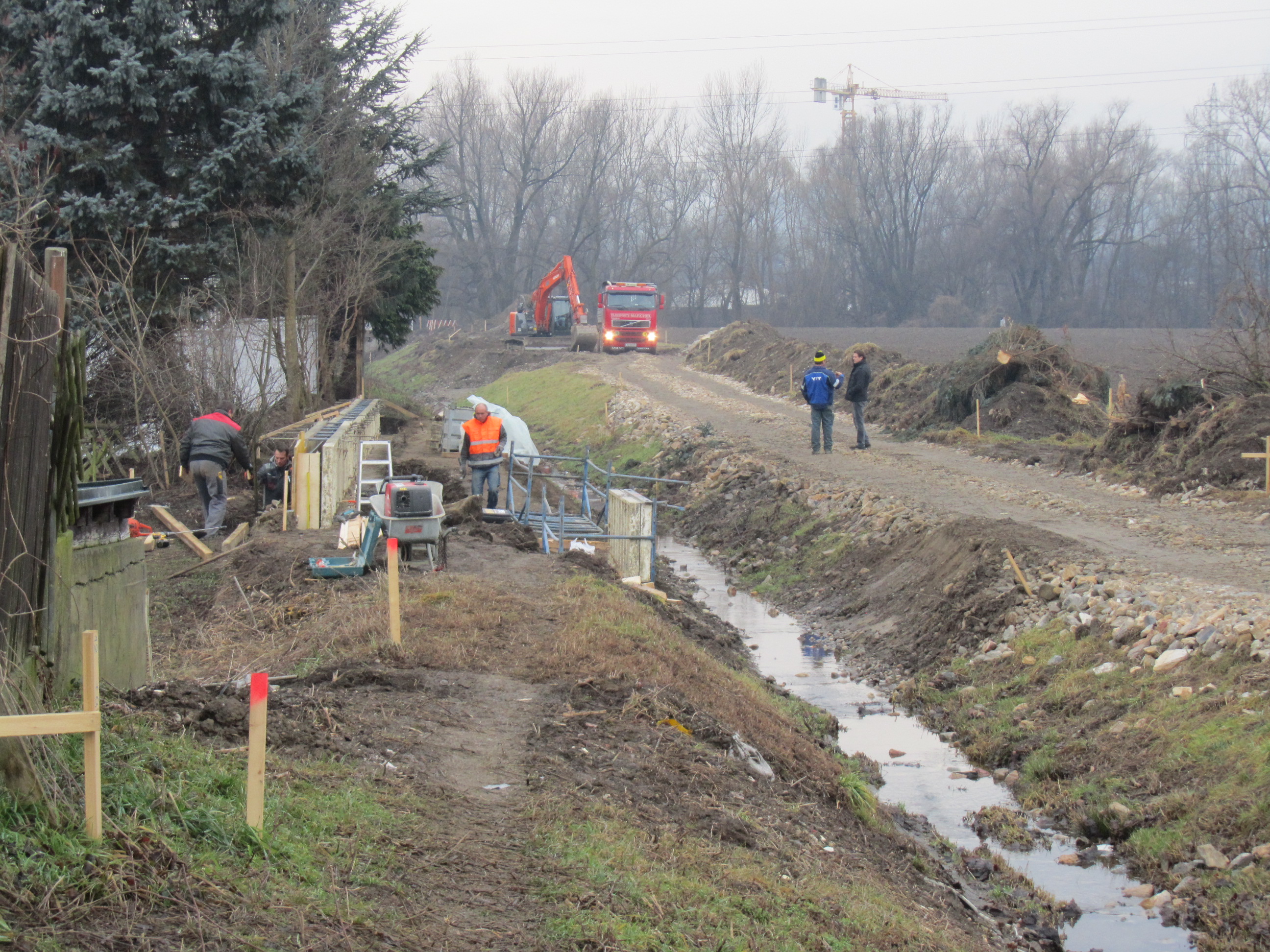 Profilerstellung, Baustelle Petersbach Unterlauf: Jänner 2014, FOTO: A10/5 UW Profilerstellung, Baustelle Petersbach Unterlauf: Jänner 2014, FOTO: A10/5 UW